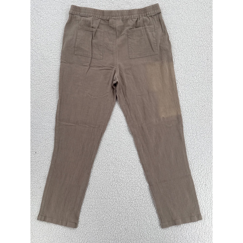Chicos Pull On Pants Size 2.5 Regular Cotton Gauze Taupe Casual - Picture 2 of 6